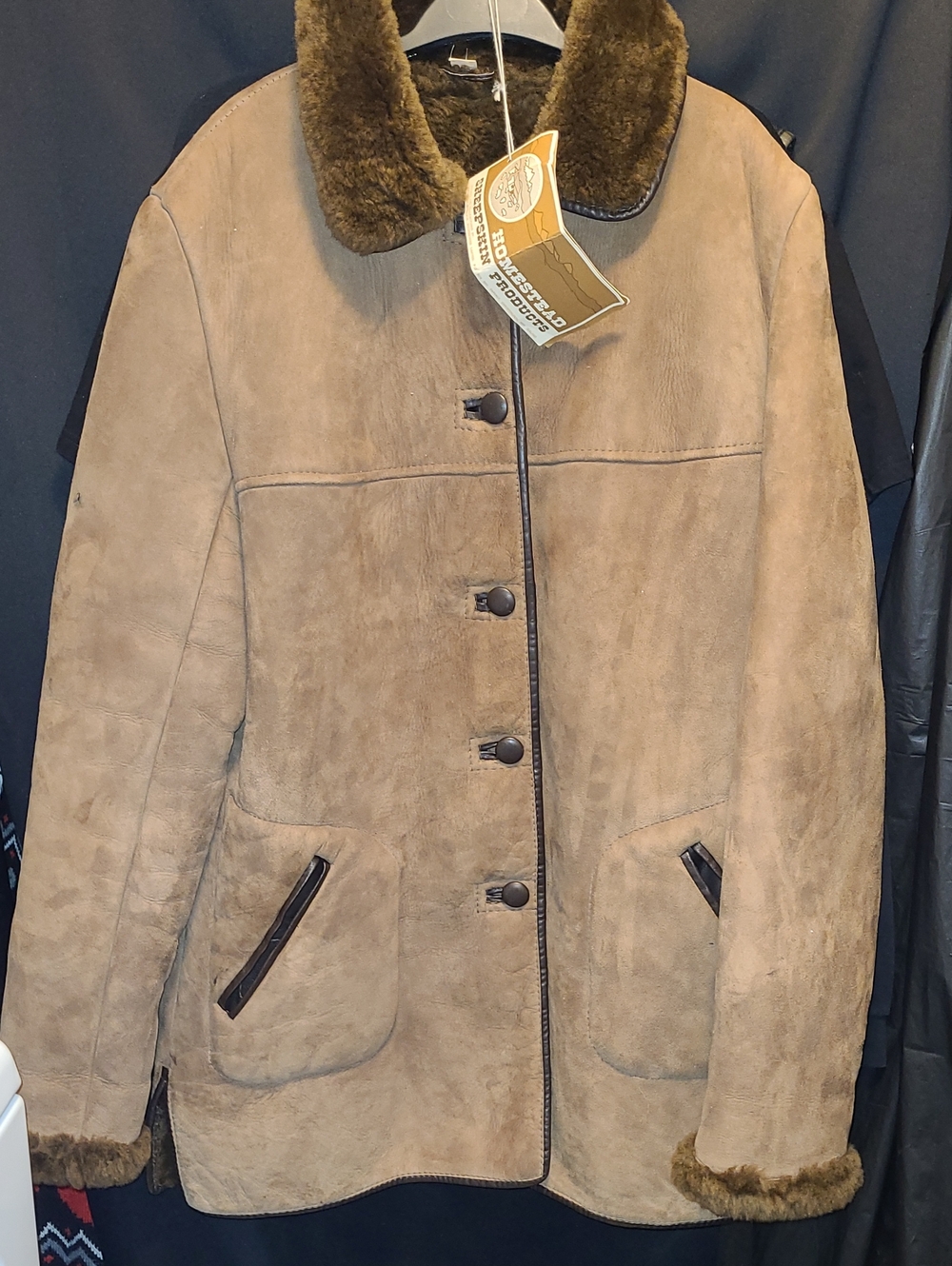 VINTAGE WALNUT Homestead Sheepskin shearling sheepskin coat Sz 18